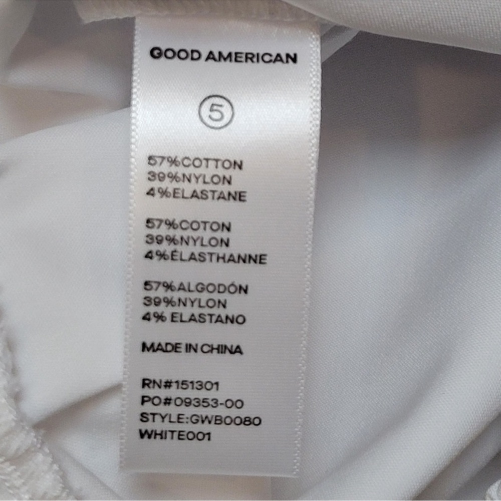 Good American White High Rise Relaxed Fit Weekend Poplin Shorts Pockets Sz 5=2x - Picture 10 of 11